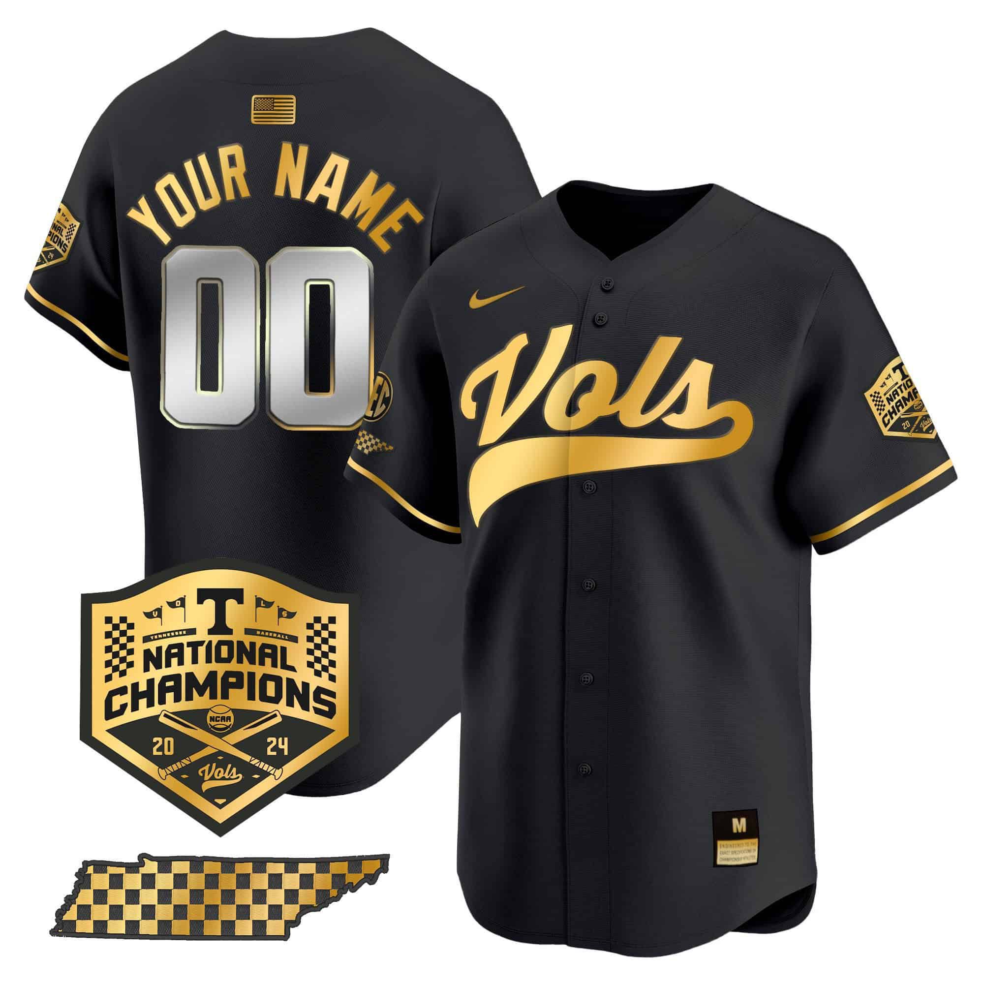 Men Tennessee Volunteers Black 2024 Nike Champions Vapor Premier Limited Custom NCAA Jersey style 1->customized nfl jersey->Custom Jersey